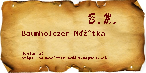 Baumholczer Mátka névjegykártya